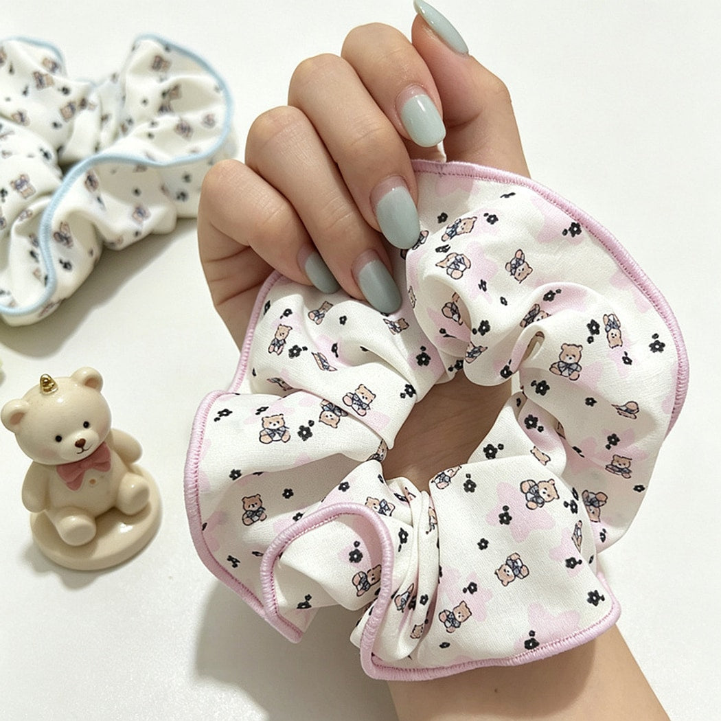 Gifty - High Elastic Bear Print Fabric Scrunchie