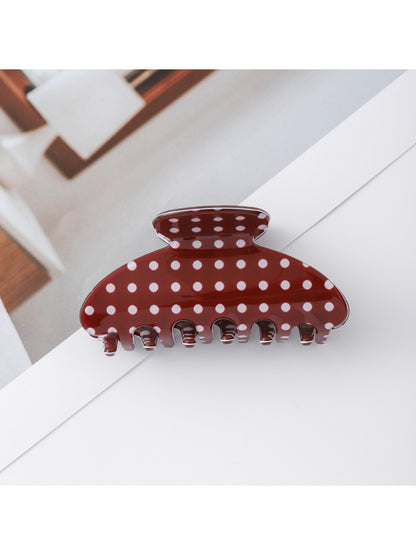 Beau - Retro Polka Dot Half Moon Claw Clip