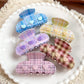 Beau - Cute PVC Plaid Heart Design Claw Clip