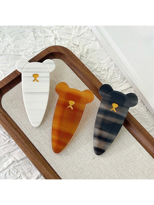 Beau - Oval Bear Shaped Acetate Hair Clip