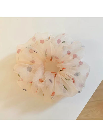 Gifty - Sheer Polka Dot Mesh Layered Scrunchie
