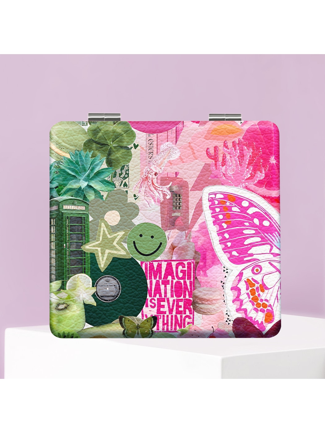 Mirroray - Y2K Collage Print Foldable Compact Mirror