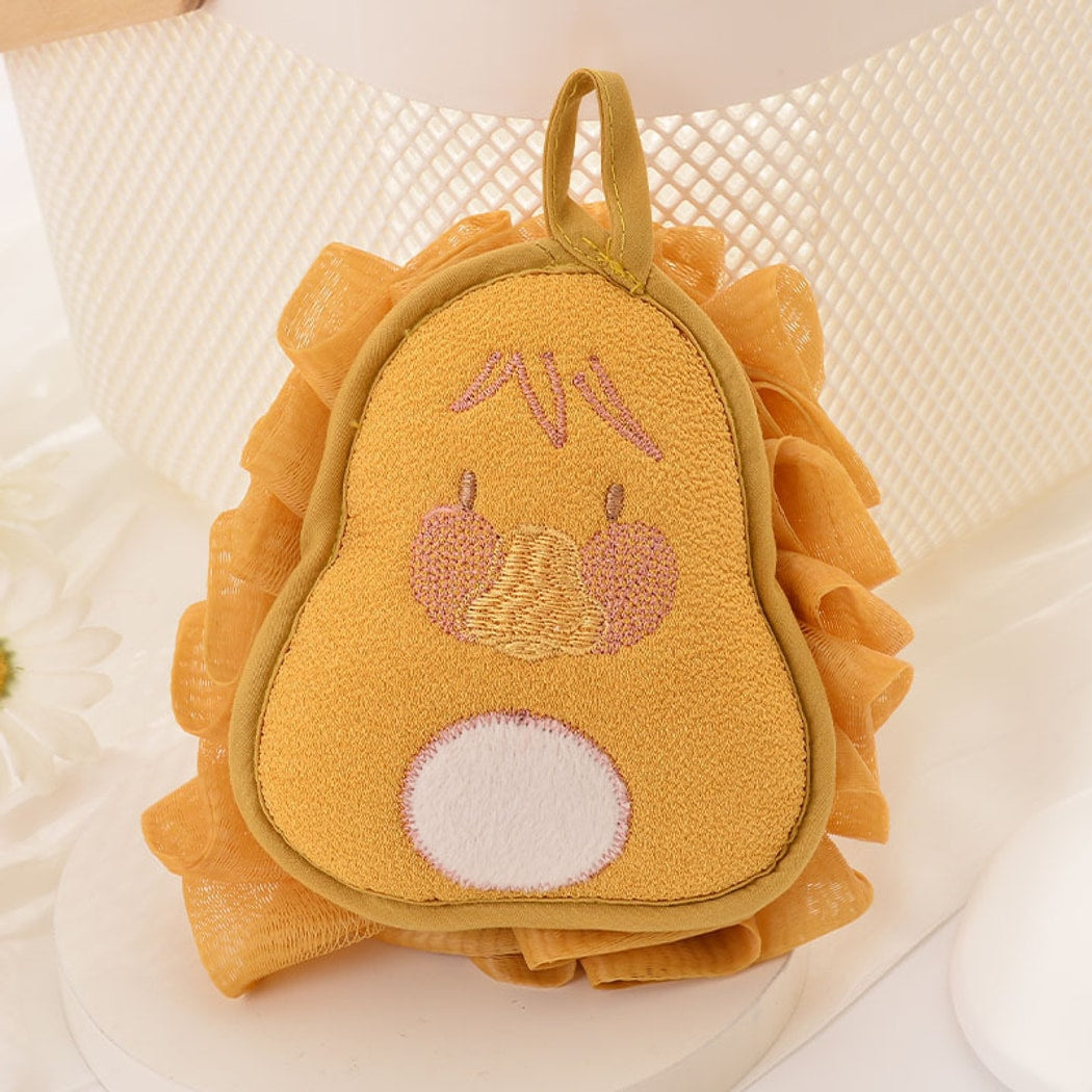 Papo - Pear Shaped Ruffle Mesh Bath Pouf