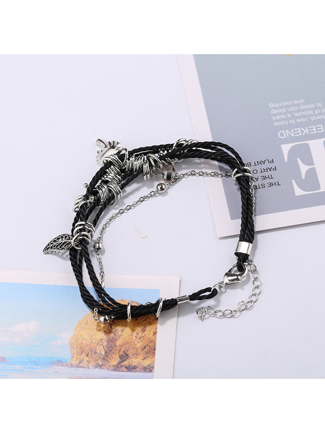 Lovra - Bohemian Leaf Beaded Layered Bracelet