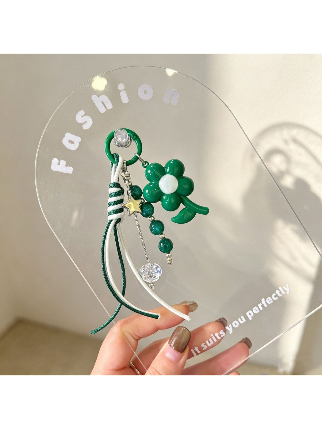Keypus - PVC Flower Charm Woven Cord Bag Keychain