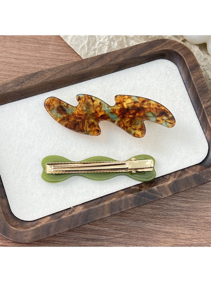 Beau - Acetate Wavy Pattern Hair Clip Set