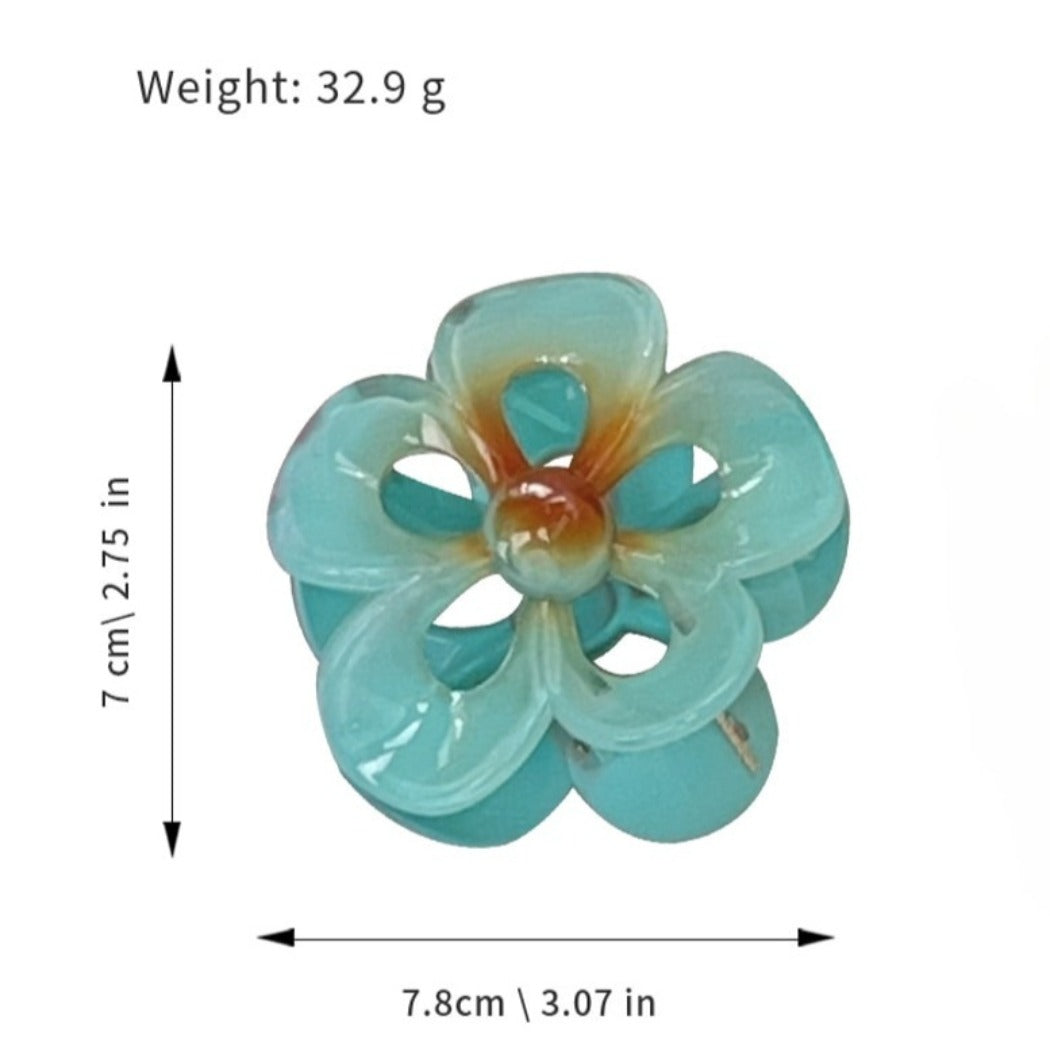 Beau - Glossy Hollow Flower Shape Claw Clip