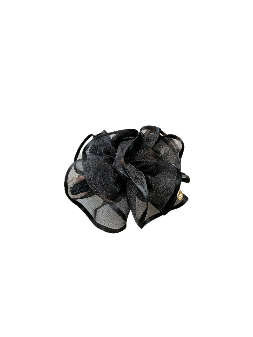 Beau - Floral Organza Bow Detail Fabric Claw Clip