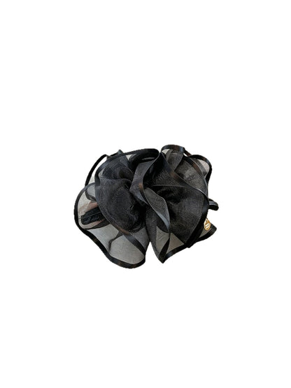 Beau - Floral Organza Bow Detail Fabric Claw Clip