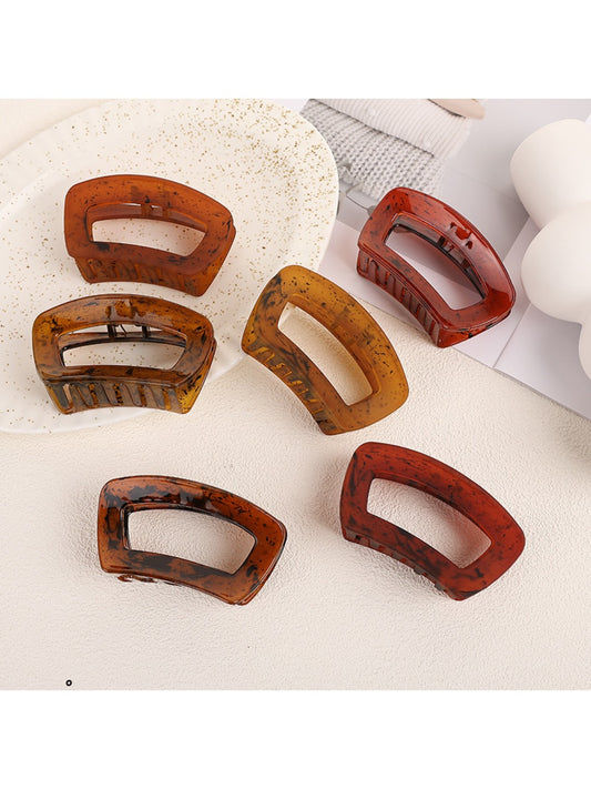 Beau - Brown Trendy Square Hair Clip