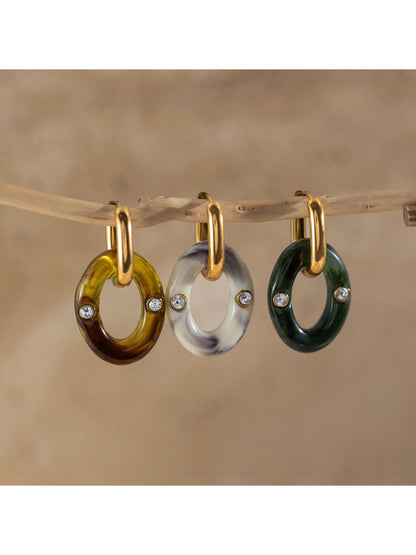 Earedge - Vintage Ombré Hoop Drop Earrings