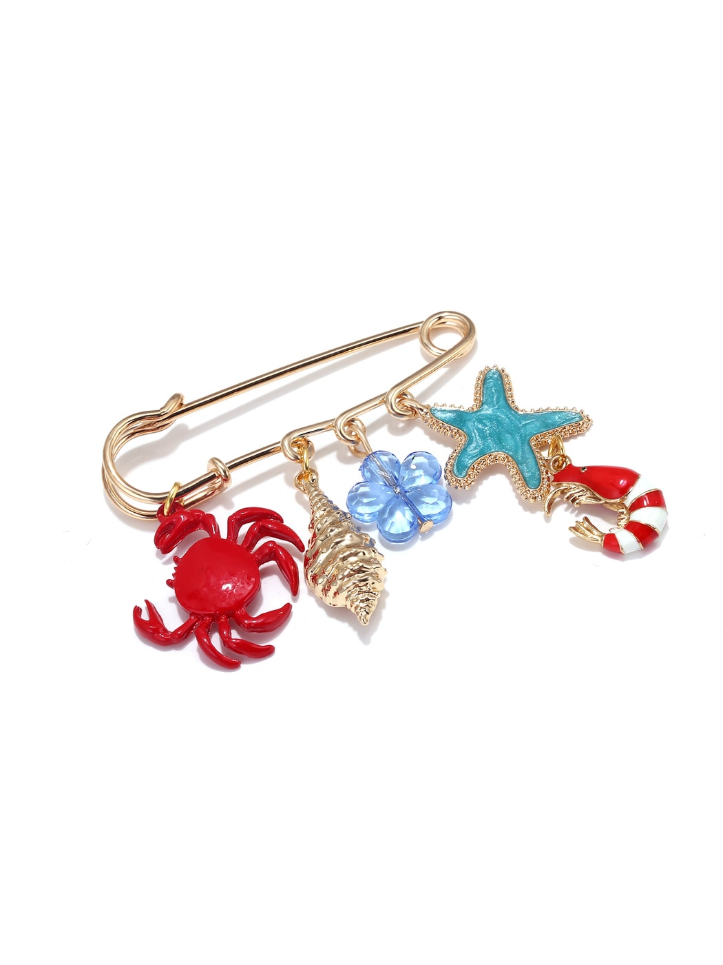 Brovia - Alloy and Plastic Sea Life Accent Brooch