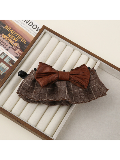 Beau - Pleated Bow Detail Polyester Banana Clip