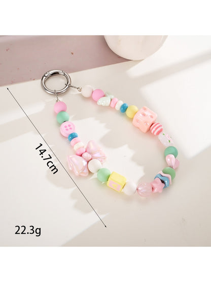 Keypus - Cartoon Acrylic Bow Star Beaded Phone Charm