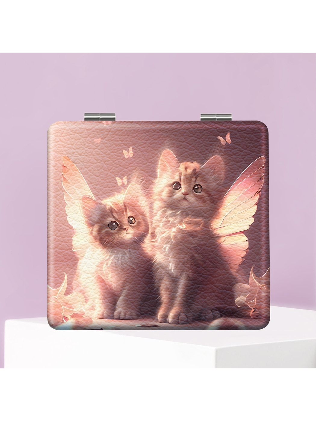 Mirroray - Cute Cat Print Portable Folding Makeup Mirror