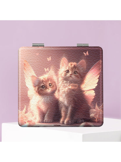 Mirroray - Cute Cat Print Portable Folding Makeup Mirror
