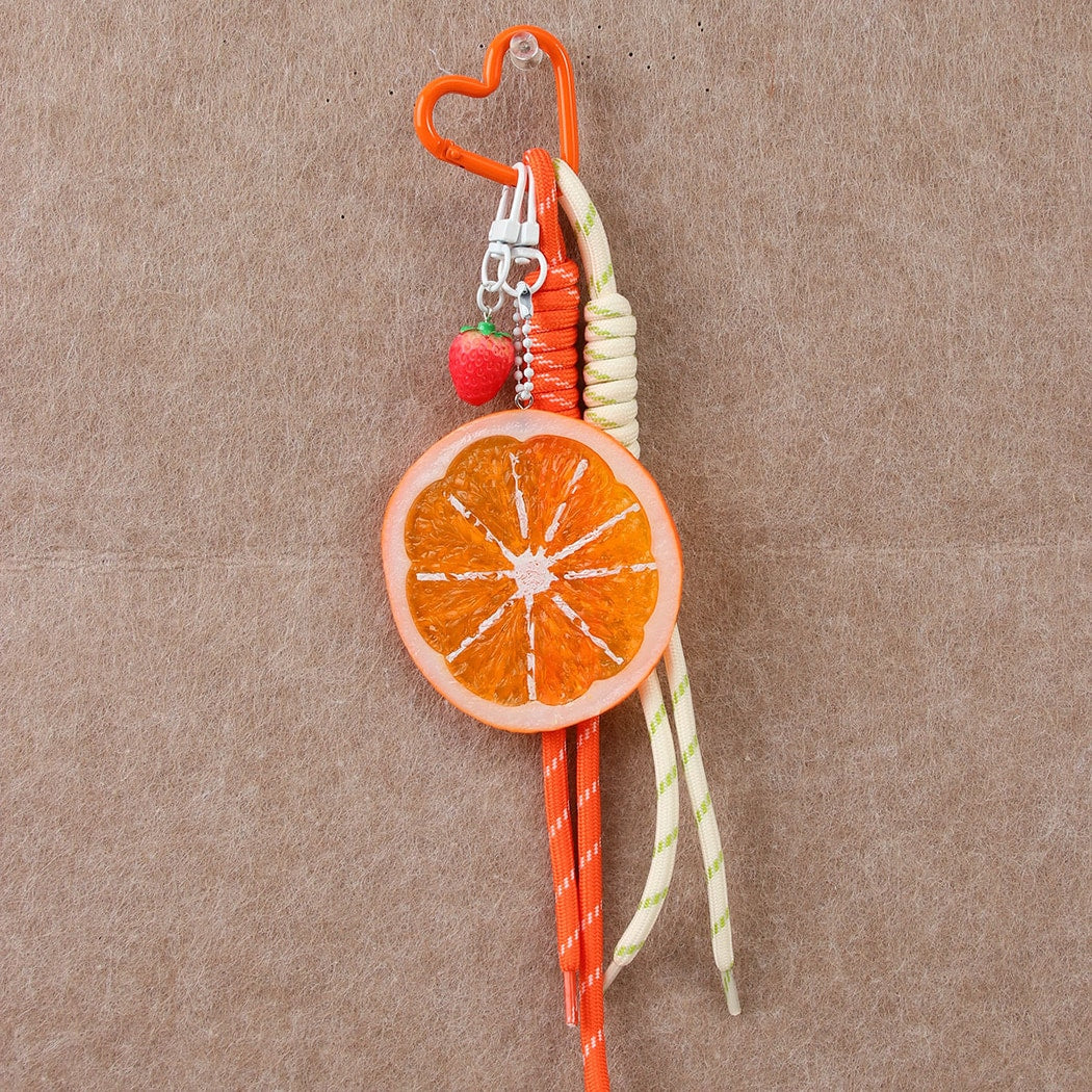 Keypus - PVC Lemon Shaped Rope Bag Charm Keychain