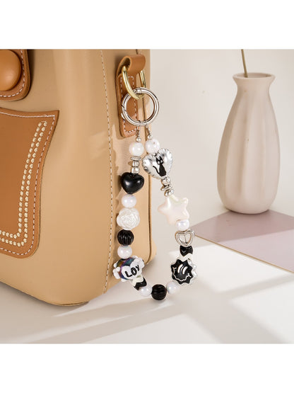 Keypus - Cartoon Acrylic Bow Star Beaded Phone Charm