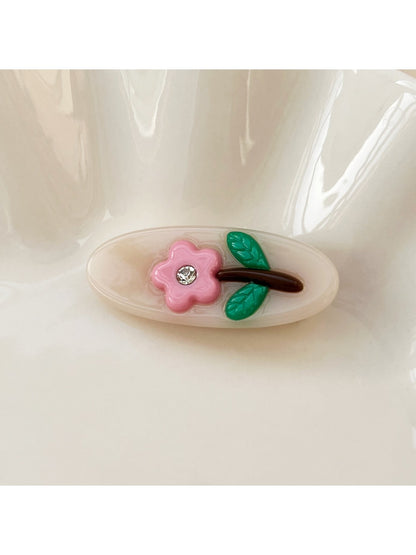 Beau - Sweet Flower Oval Hairpin