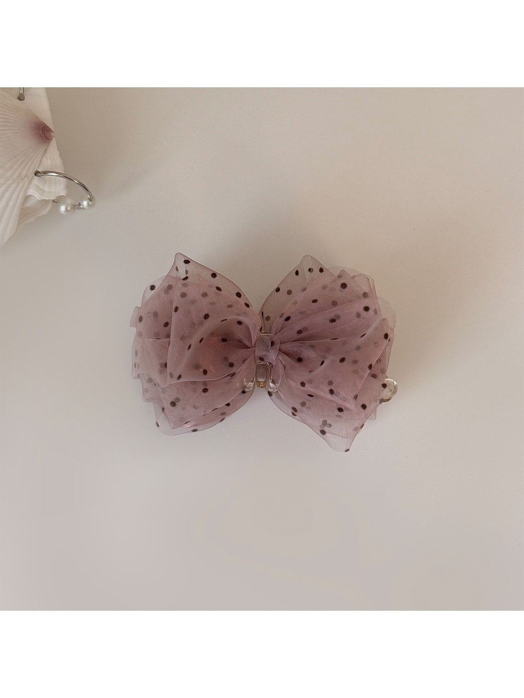 Beau - Sheer Mesh Bubble Bow Banana Clip