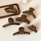Beau - Vintage Leopard Print Minimalist Claw Clip