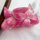 Beau colorful butterfly hair claw clip styled in long hair