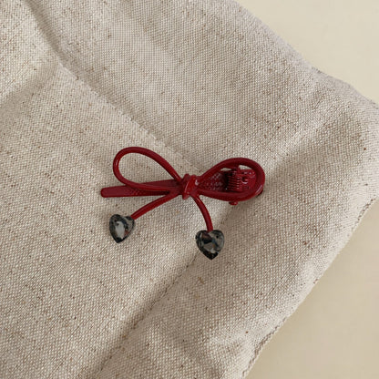 Beau - Bow Heart-Drop Hair Clip