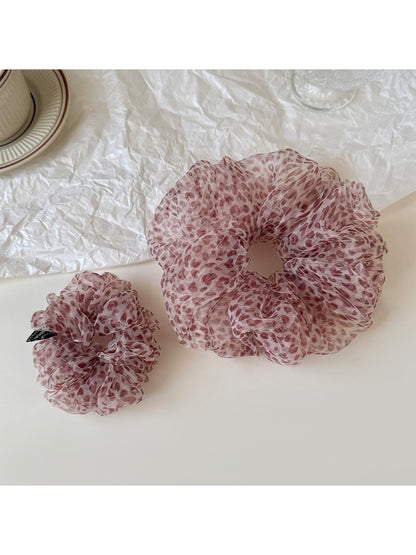 Gifty - Floral Print Ruffled Organza Look Scrunchie