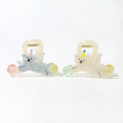 Beau - Acrylic Cartoon Puppy Flying Pose Claw Clip