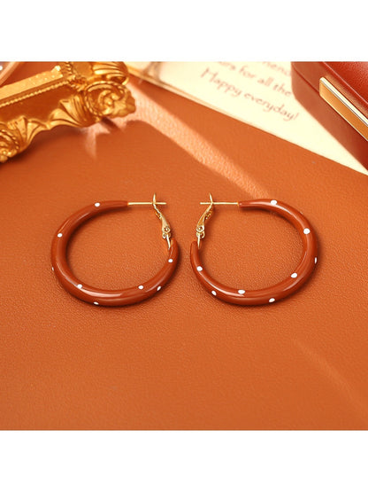 Earedge - Retro Colorful Polka Dot Earrings