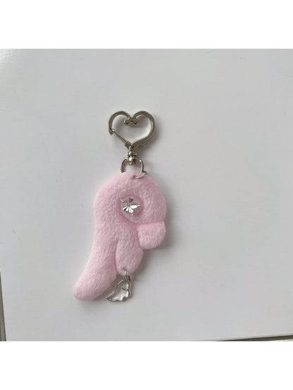 Keypus - Retro Plush Angel Wing Star Detail Keychain