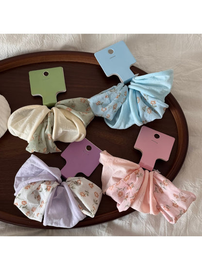 Gifty - Fresh Style Wide Floral Print Hair Scrunchie