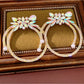 Earedge - Geometric Rhinestone Round Earrings