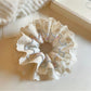 Sweet Blue Lace double scrunchie with delicate floral lace pattern