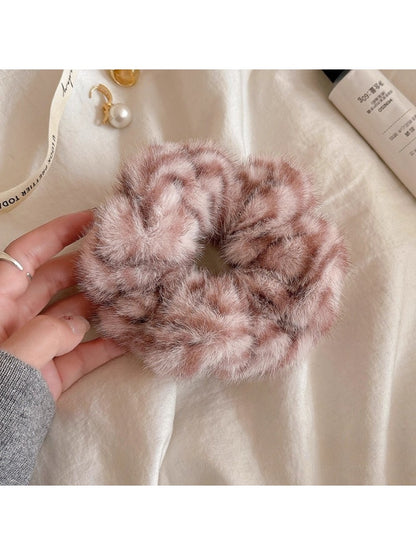 Gifty - Leopard Fluffy Hair Scrunchies Hair Ties