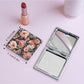 Mirroray - Floral Print PU Folding Makeup Mirror