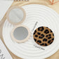 Mirroray - Vintage Leopard Print Round Compact Mirror