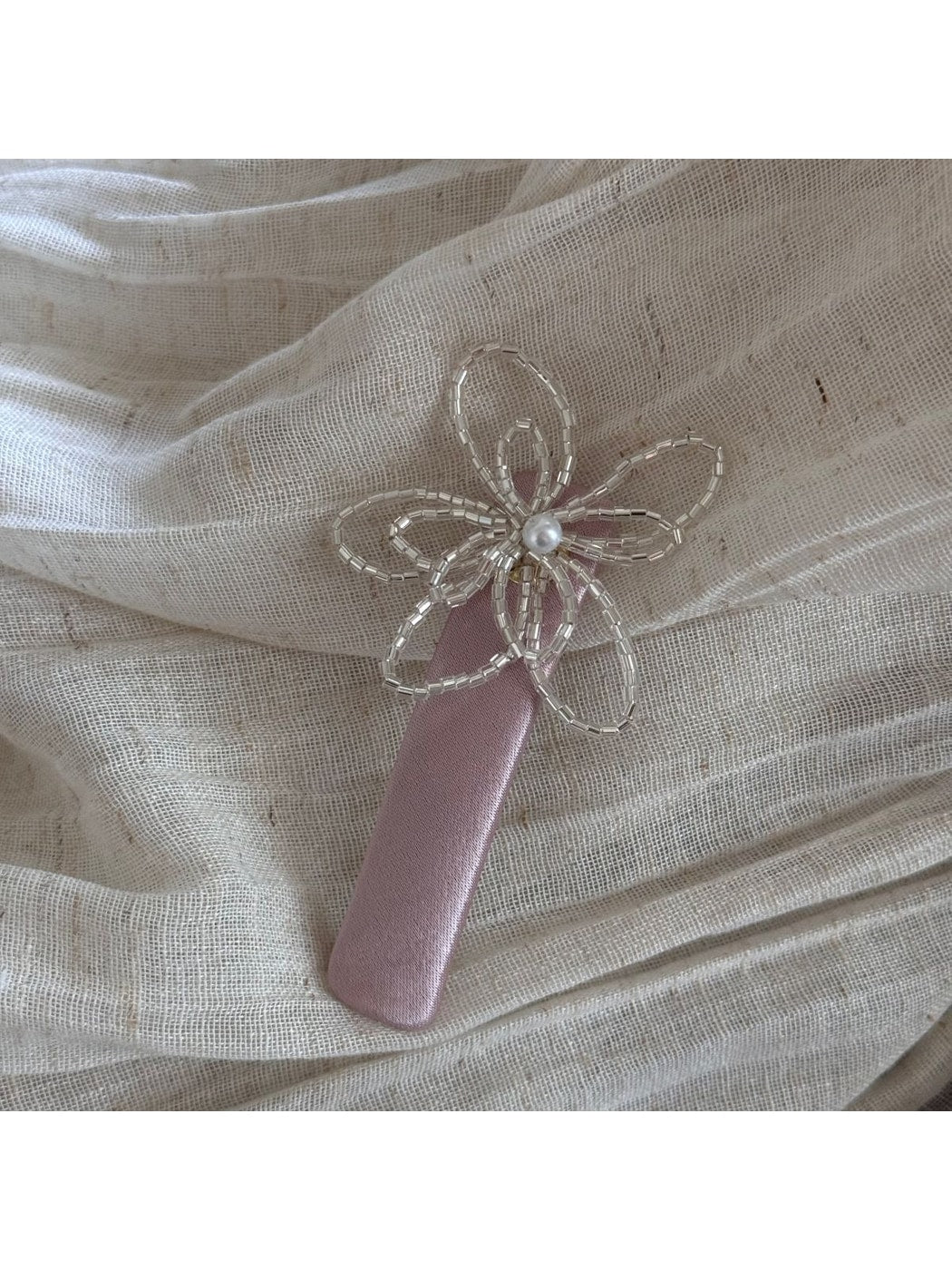 Beau - Beaded Flower Irregular Hair Clip