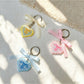 Keypus - Acrylic Heart Charm Ribbon Bow Cartoon Keychain