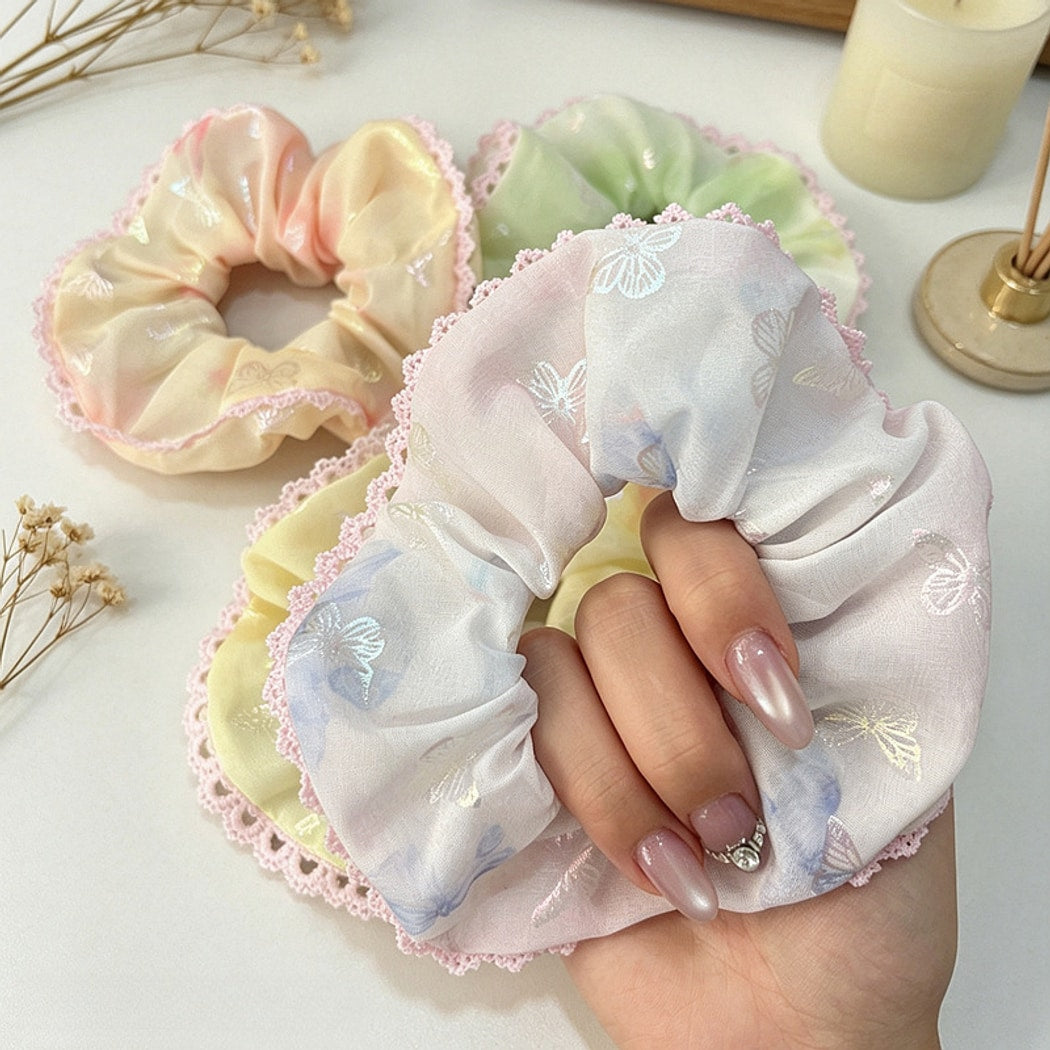 Gifty - Butterfly Print Polyester Scrunchie