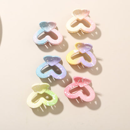 Beau - Gradient Heart Shape PS Alloy Claw Clip