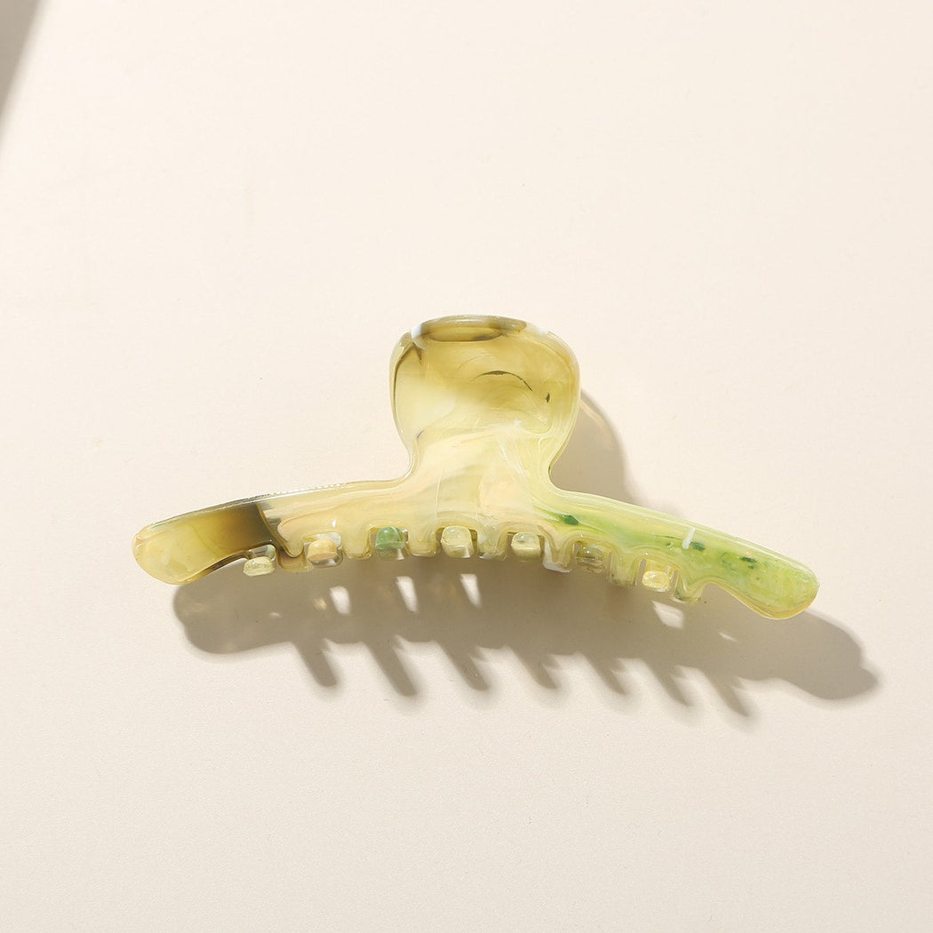 Beau - Glossy Marbled Wide Arc Hair Claw Clip