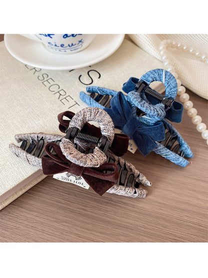 Beau - Velvet Bow Claw Clip