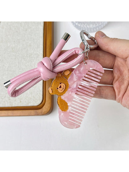 Keypus - Bow Animal Print Comb Keychain