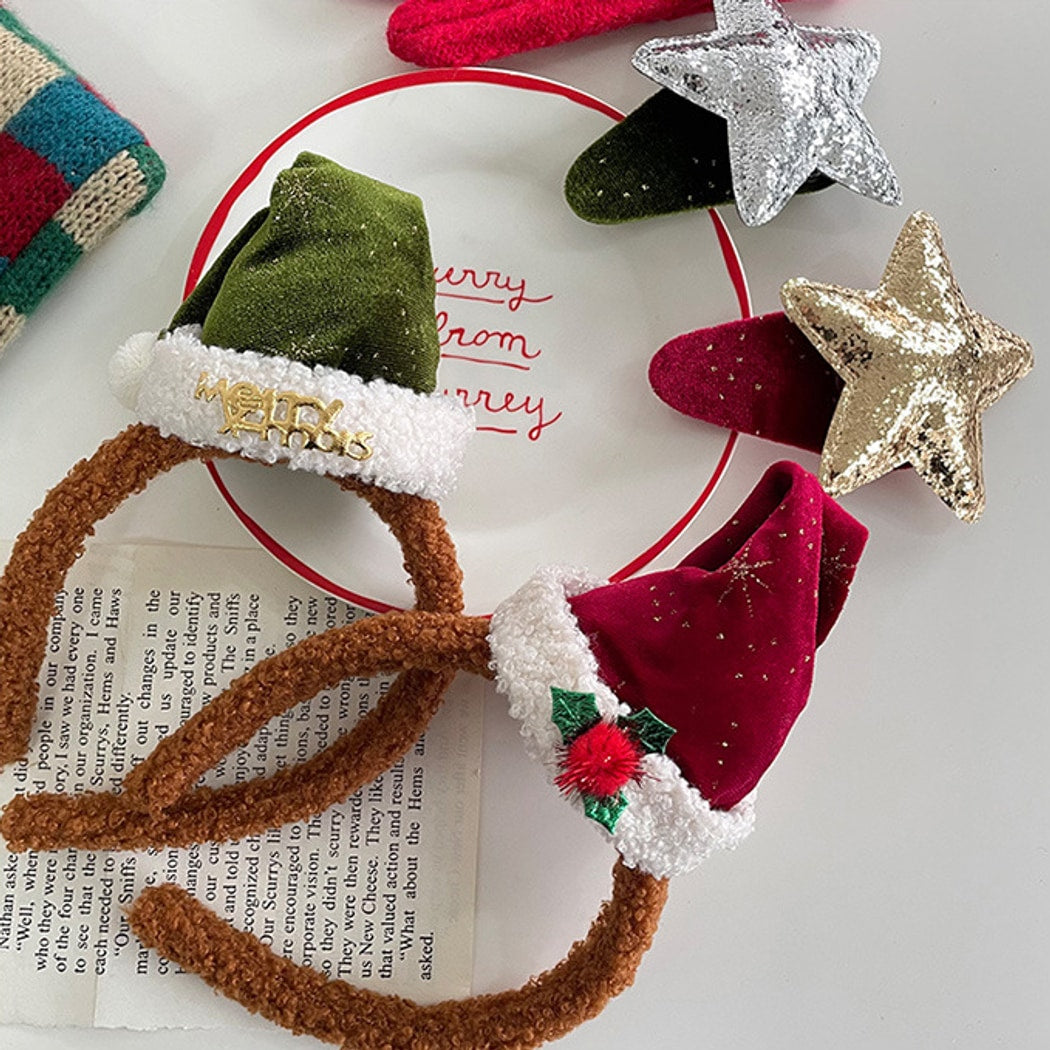 Gifty - Christmas Bow Plush Trim Hair Accessories