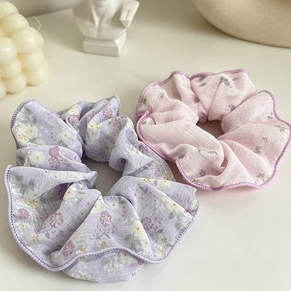 Gifty - Simple Flower Print Polyester Scrunchie