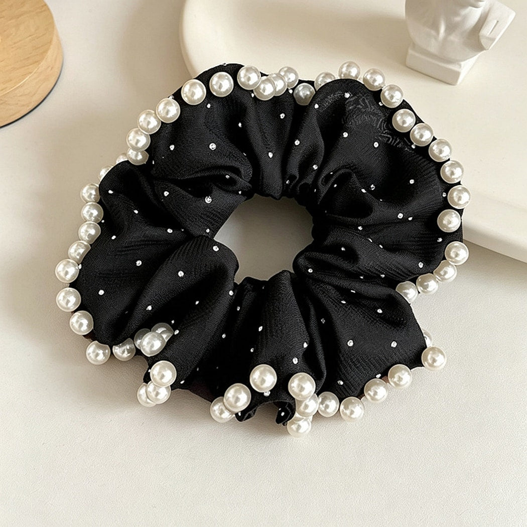 Gifty - Beaded Edge Polyester Scrunchie