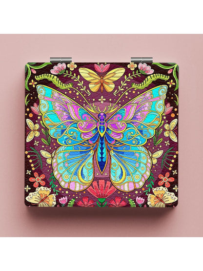 Mirroray - Colorful Floral Print Folding Mirror