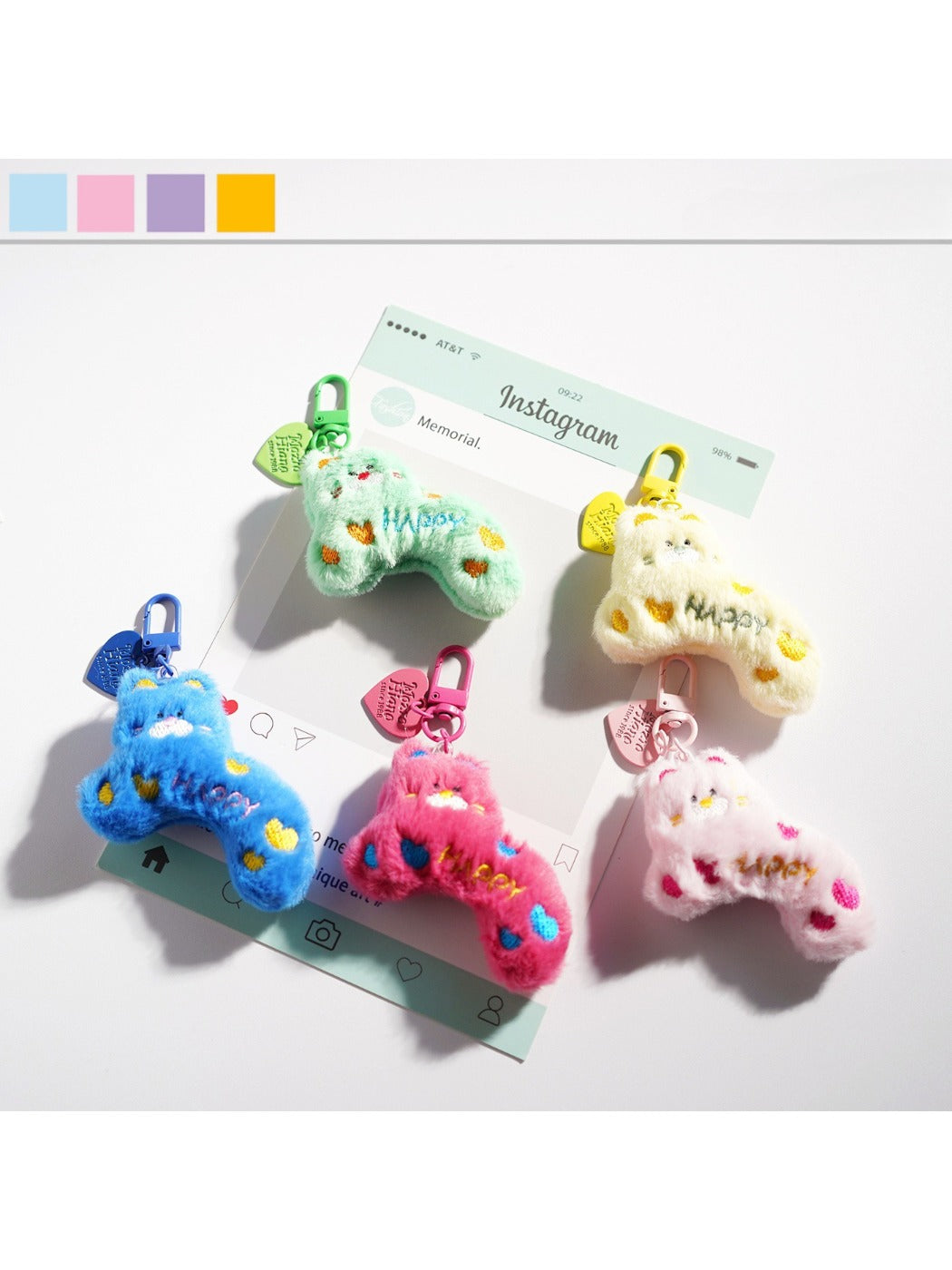 Keypus - Cute Solid Color Cat Keychain