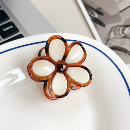 Beau - Glossy Five Petal Floral ABS Claw Clip